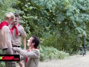 Preview 4 of Boys At Camp - Bored Teen Scout Boys Decide To Play With Their Scout Leaders Dicks In The Woods