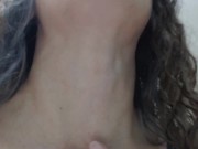 Preview 1 of Touching sexy huge female adam's apple