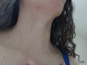 Preview 3 of Touching sexy huge female adam's apple