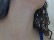 Preview 4 of Touching sexy huge female adam's apple