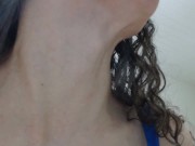 Preview 5 of Touching sexy huge female adam's apple