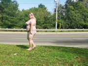 Preview 1 of Trans/Sissy Disgraces herself on Public Street in Bra and Panties