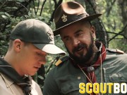 Preview 1 of ScoutBoys - Hot hung scout leader barebacks two smooth boys in forest