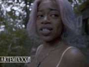 Preview 2 of Lonely Ebony Sexy Teen Gets Fucked In Woods By Big Black Dick