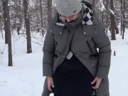 Preview 5 of Amateur Outdoor Peeing Compilation Winter