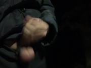Preview 6 of Risky jerking off at night in the public park
