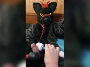 Preview 1 of Murrsuit wolf on the bed get teased and cum with 2 magic wands