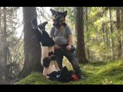 Preview 1 of Murrsuiter drinks his own piss in the woods and his friend give him one too