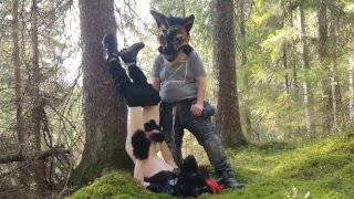 Murrsuiter drinks his own piss in the woods and his friend give him one too