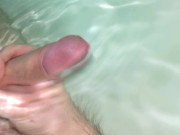 Preview 4 of Amateur Guy Cumming Underwater while Moaning and Masturbating his Big Dick - 4K