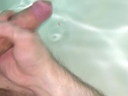 Preview 5 of Amateur Guy Cumming Underwater while Moaning and Masturbating his Big Dick - 4K