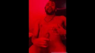 Male JOI! Big DICK Moaning Dirty talking in red room solo masturbating 