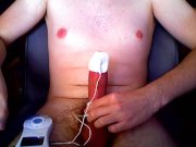 Preview 3 of gay first time e-stim cumshot