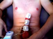 Preview 5 of gay first time e-stim cumshot