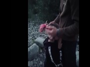 Preview 2 of Husband films wife suck stranger on river public blowjob