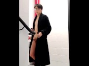Preview 4 of cute asian guy masturbates in public stairwell