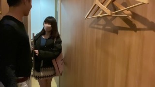 【japanese amateur】Intense standing doggy style for cute amateur J〇