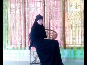 Preview 1 of Super Hot Arab Hijab Woman Smoking Cigarette