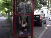 Preview 5 of Public blowjob in the phone booth