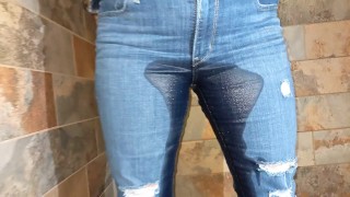 Wife peeing in her pants