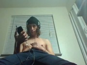 Preview 3 of Headphones & Beanie On; Barechested And Stroking Lazily To Porn