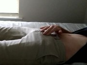 Preview 6 of Rubbing myself through my pants then pulling out my nice hard cock!