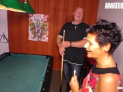Preview 1 of HAUSFRAUFICKEN - Mature Lady Satisfies Husband On The Pool Table - AMATEUREURO