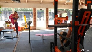 Hard Body Latina MILF Reena Sky Takes On A Big Fat Cock In The Gym