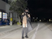 Preview 1 of [sissy] I took a walk naked in an industrial area at night.
