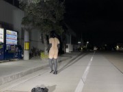 Preview 2 of [sissy] I took a walk naked in an industrial area at night.