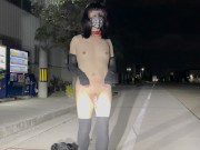 Preview 6 of [sissy] I took a walk naked in an industrial area at night.