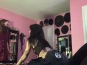 Preview 5 of Trans goth slut fucks her roommate (full vid on OF)