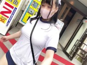 Preview 5 of 【Ｉカップ変態女子大生とうふ】ノーブラランニング渋谷で体操着ブルマでセンター街を疾走・後編💖