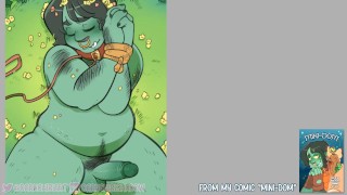 (Drawing Timelapse) Cute chubby orc guy shows off for his fairy dom...