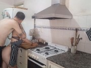 Preview 1 of Amateur Couple Fucking In The Kitchen