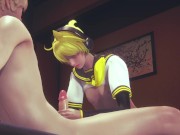 Preview 6 of Yaoi Femboy Vocaloid - Len Handjob And Fucked in misionary style