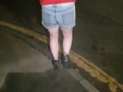 Preview 5 of ⭐ Girl Pees Her Shorts Again Walking In Public After the Car Wetting!