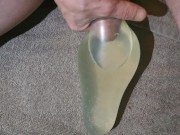 Preview 2 of huge load of pee in condom and cumshot in it | horsengine