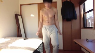 19yrs Japanese boy jerking off his pink color dick with an angel vibrator 