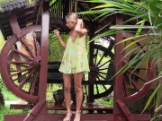 Preview 3 of Blonde Teen In A Short Sun Dress In The Bower