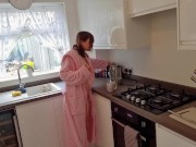 Preview 1 of Peeping on British E-girl Who Cooks in Just an Open Robe!