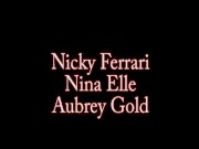 Preview 1 of Girly 3Way! Nina Elle and Nicky Ferrari Fuck Aubrey!