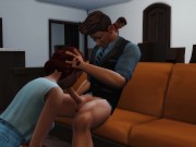Preview 5 of Mega Sims- Cheating wife fucks man infront of cuck husband (Sims 4)