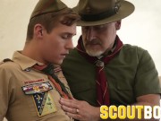 Preview 4 of ScoutBoys - silver fox daddy scoutmaster barebacks innocent smooth boy