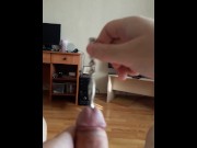 Preview 5 of Deep cock sounding plugs insertion while watching femdom sounding porn (full urethral insertion)