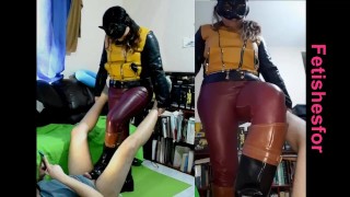 Now in onlyfans: Full Leather Riding Mistress Does bootjob & cockcrush Part1