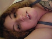 Preview 4 of Cozy- Natural Redhead undercovers in cold weather, described handjob, pussy fingering and toys