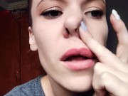 Preview 4 of Picking my fat nose and blowing out my snot | Close up nose fetish