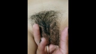 Fingering classmates hairy pussy