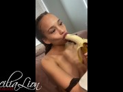 Preview 3 of Eating a Banana on Cam #FoodFetish